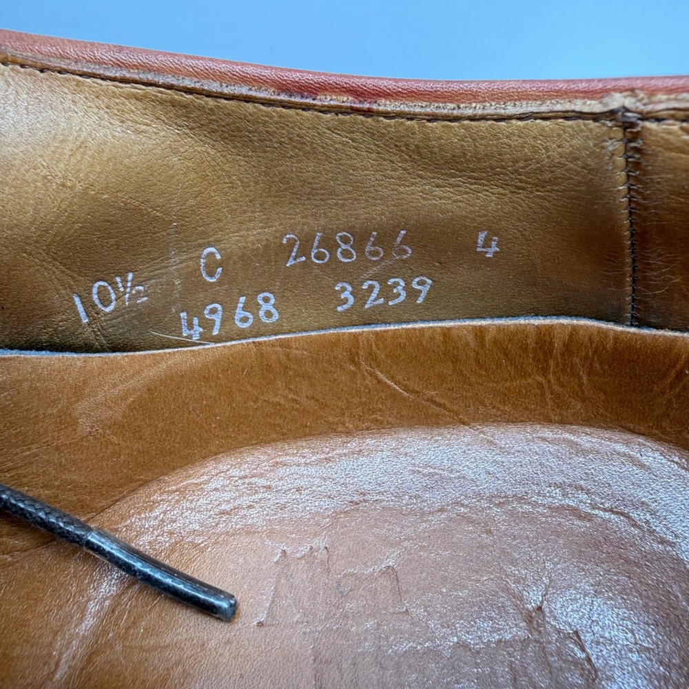 Allen Edmonds Shelton Brown Two Tone Leather Saddle Oxford Shoes Mens 10.5 C - Picture 5 of 9